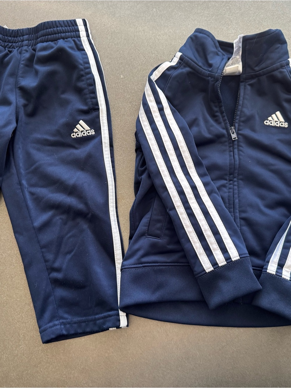 adidas Kids Navy Joggers with White Stripe Detail